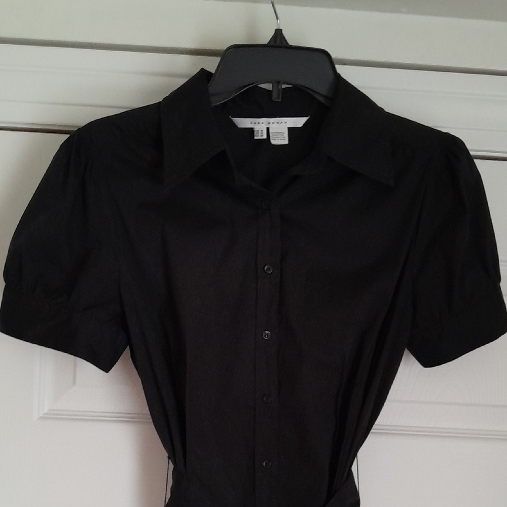 Zara Black Puff Sleeve Dress